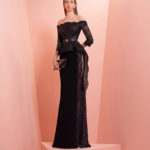 Black crepe and embroidery dress