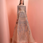 Fully beaded dress with long sleeve