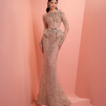 Beige dress with gold beading