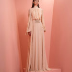 Muslin kaftan dress with puffy sleeve