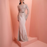 Beige Lace embroidery dress