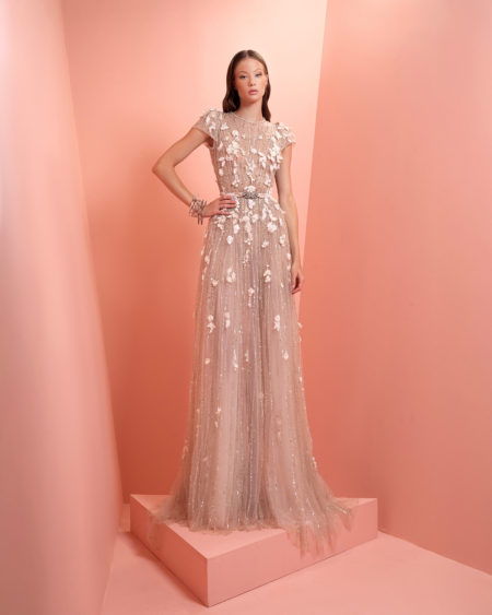 off- white beaded floral dress