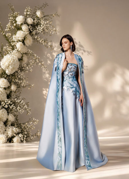 Azure Majesty Cape Gown